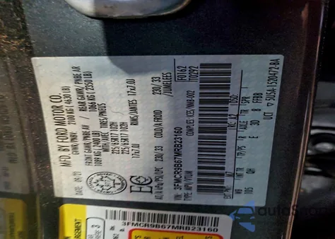 2021 Ford Bronco Sport Big Bend из США, поврежденный, VIN 3FMCR9B67MRB23160